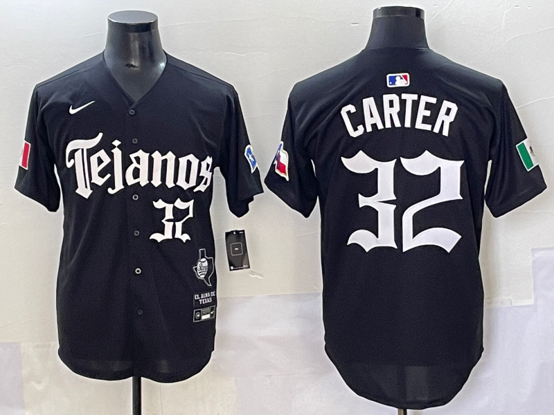 Men's Texas Rangers Evan Carter #32 Black Jersey